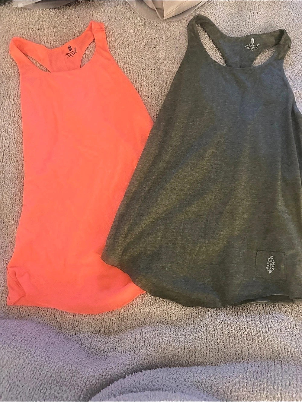 Free People Tank Top Set in Orange & Green Size S and medium. EUC